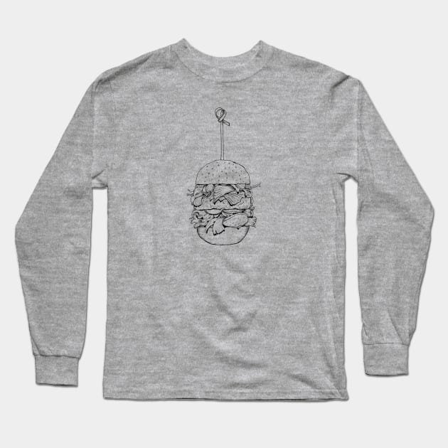 Hamburger Illustration Long Sleeve T-Shirt by Exosam